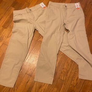 Wonder Nation Girls Tan Jeans Straight Leg Cotton Blend- 2 pair bundle